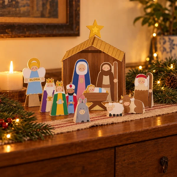 Pesebre de papel para armar